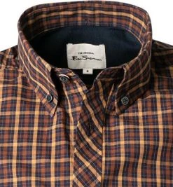 Ben Sherman Hemd 0059144/035 Regular Fit, Popeline, Marineblau kariert, Marine -hemdenverkauf 380390 norm2