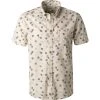Ben Sherman Hemd 0065381/015 Kurzarmhemd, Regular Fit, Baumwolle, Ecru gemustert, Ecru