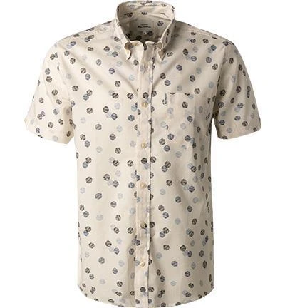 Ben Sherman Hemd 0065381/015 Kurzarmhemd, Regular Fit, Baumwolle, Ecru gemustert, Ecru 2 Ben Sherman Hemd 0065381/015 Kurzarmhemd, Regular Fit, Baumwolle, Ecru gemustert, Ecru – Bild 2