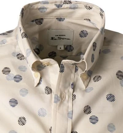 Ben Sherman Hemd 0065381/015 Kurzarmhemd, Regular Fit, Baumwolle, Ecru gemustert, Ecru 3 Ben Sherman Hemd 0065381/015 Kurzarmhemd, Regular Fit, Baumwolle, Ecru gemustert, Ecru – Bild 3