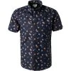 Ben Sherman Hemd 0065381/035 Kurzarmhemd, Regular Fit, Baumwolle, Marineblau gemustert, Marine