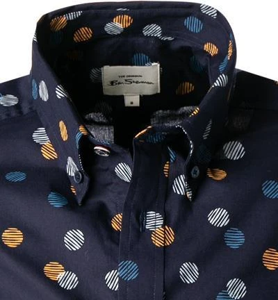 Ben Sherman Hemd 0065381/035 Kurzarmhemd, Regular Fit, Baumwolle, Marineblau gemustert, Marine 3 Ben Sherman Hemd 0065381/035 Kurzarmhemd, Regular Fit, Baumwolle, Marineblau gemustert, Marine – Bild 3