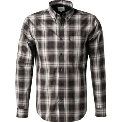 Ben Sherman Hemd 0065389/100 Regular Fit, Popeline, Graublau kariert, Blau