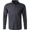 fakts Hemd 6053/291 Slim Fit, Flanell, Dunkelblau meliert, Dunkelblau