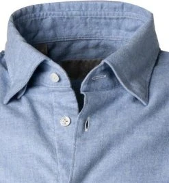 fakts Hemd 6053/212 Slim Fit, Flanell, Hellblau meliert, Hellblau -hemdenverkauf 380458 norm2