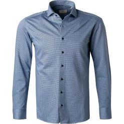 ETERNA Hemd 2490/YS82/67/15 Slim Fit, Jersey CO2-Neutral, Jeansblau gemustert, Jeansblau
