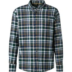 bugatti Hemd 9350/88320/570 Modern Fit, Baumwolle, Grün-blau kariert, Grün-weiß-blau