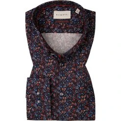 bugatti Hemd 9350/88805/390 Modern Fit, Baumwolle, Nachtblau gemustert, Nachtblau
