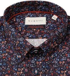 bugatti Hemd 9350/88805/390 Modern Fit, Baumwolle, Nachtblau gemustert, Nachtblau -hemdenverkauf 380510 norm2