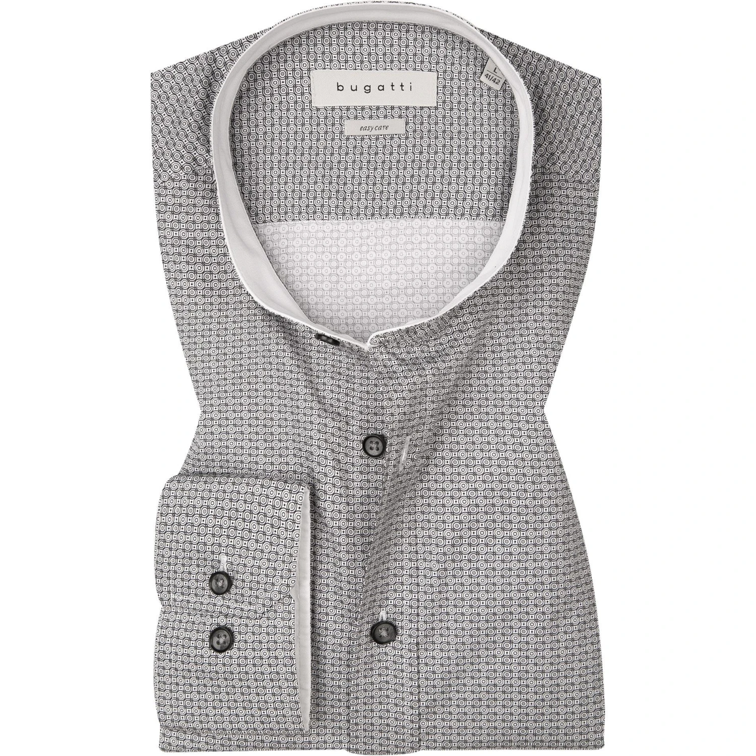 bugatti Hemd 9550/88505/250 Modern Fit, Baumwolle, Grau gemustert, Grau 1 bugatti Hemd 9550/88505/250 Modern Fit, Baumwolle, Grau gemustert, Grau