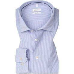 Seidensticker Hemd 150800/13 Regular Fit, Baumwolle, Hellblau gestreift, Hellblau