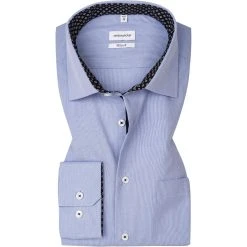Seidensticker Hemd 150620/13 Regular Fit, Popeline, Hellblau meliert, Hellblau