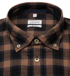Seidensticker Hemd 151072/27 Regular Fit, Baumwolle, Braun kariert, Braun -hemdenverkauf 380629 norm2