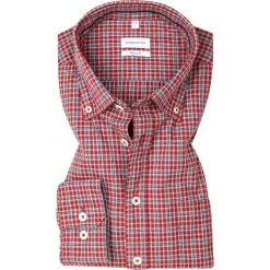 Seidensticker Hemd 151002/46 Regular Fit, Baumwolle, Rot kariert, Rot