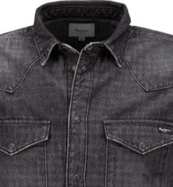 Pepe Jeans Hemd Noah Black PM307267/000 Jeanshemd, Baumwolle, Schwarz , Schwarz -hemdenverkauf 380859 norm3