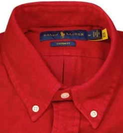 Polo Ralph Lauren Hemd 710853372/005 Custom Fit, Baumwolle, Rot -hemdenverkauf 380984 norm2