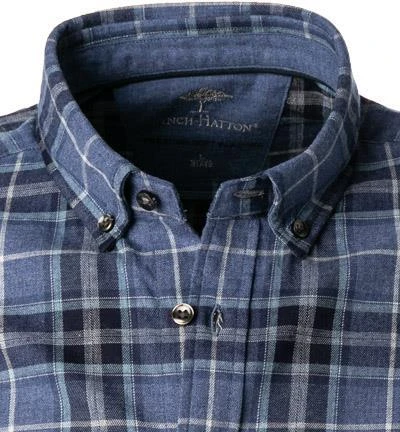 Fynch-Hatton Hemd 1221 6040/6040 Flanell, Blau kariert, Blau 3 Fynch-Hatton Hemd 1221 6040/6040 Flanell, Blau kariert, Blau – Bild 3