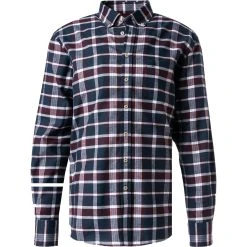 Fynch-Hatton Hemd 1221 8190/8192 Baumwolle, Navy-weinrot kariert, Navy-weinrot
