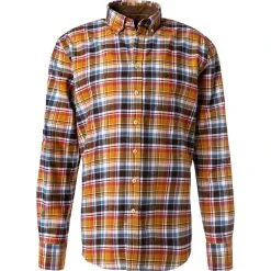 Fynch-Hatton Hemd 1221 8040/8041 Baumwolle, Senfgelb kariert, Senf