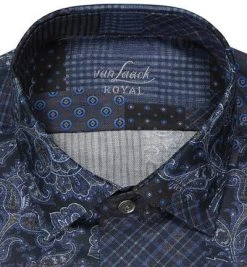 van Laack Hemd Tailor Fit EL 171859/RET-LTF/790 Baumwolle, Extra langer Arm, Dunkelblau gemustert, Dunkelblau -hemdenverkauf 381169 norm2