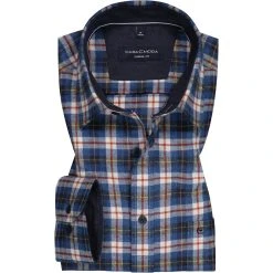 CasaModa Hemd 413715200/100 Casual Fit, Baumwolle, Blau kariert, Blau