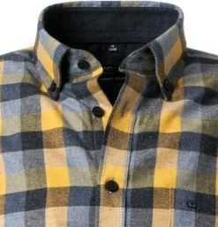 CasaModa Hemd 413716600/500 Casual Fit, Baumwolle, Gelb-grau kariert, Gelb -hemdenverkauf 381197 norm2