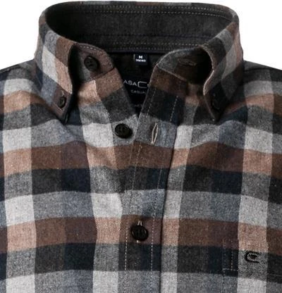CasaModa Hemd 413716600/750 Casual Fit, Baumwolle, Anthrazit-braun kariert, Anthrazit 3 CasaModa Hemd 413716600/750 Casual Fit, Baumwolle, Anthrazit-braun kariert, Anthrazit – Bild 3