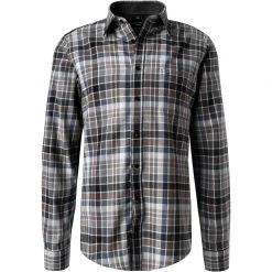 CasaModa Hemd 413717300/750 Casual Fit, Baumwolle, Anthrazit-braun kariert, Anthrazit