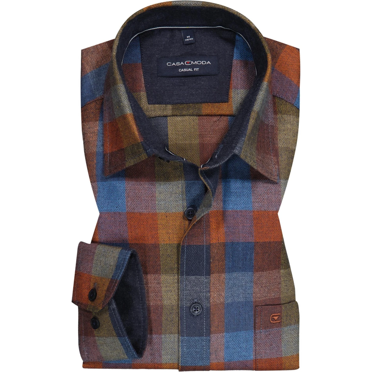 CasaModa Hemd 413715900/450 Casual Fit, Baumwolle, Dunkelorange-blau kariert, Dunkelorange 1 CasaModa Hemd 413715900/450 Casual Fit, Baumwolle, Dunkelorange-blau kariert, Dunkelorange
