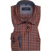 CasaModa Hemd 413717500/451 Casual Fit, Baumwolle, Orangebraun-blau kariert , Orange