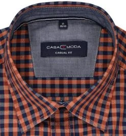 CasaModa Hemd 413717500/451 Casual Fit, Baumwolle, Orangebraun-blau kariert , Orange -hemdenverkauf 381223 norm2