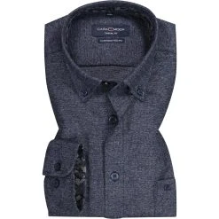 CasaModa Hemd 413716400/100 Baumwolle, Casual Fit, Blau meliert, Blau
