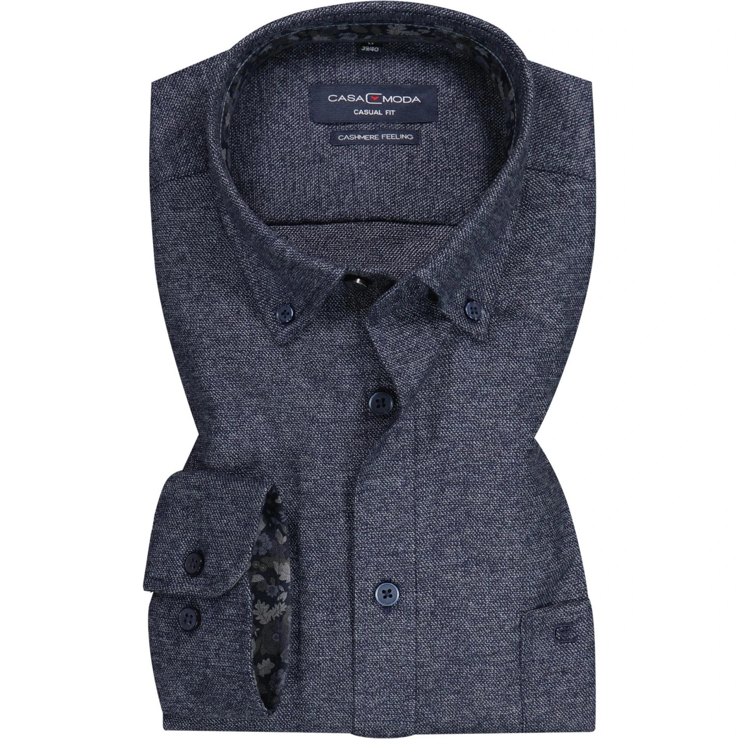 CasaModa Hemd 413716400/100 Baumwolle, Casual Fit, Blau meliert, Blau 1 CasaModa Hemd 413716400/100 Baumwolle, Casual Fit, Blau meliert, Blau