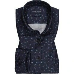 CasaModa Hemd 413716800/101 Casual Fit, Baumwolle, Blau gemustert, Blau