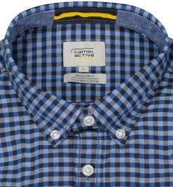 camel active Hemd 409111/6S11/47 Regular Fit, Baumwolle, Blau kariert, Dunkelblau -hemdenverkauf 381235 norm2