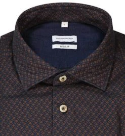 Seidensticker Hemd 151060/27 Regular Fit, Baumwolle, Braun-nachtblau gemustert, Braun -hemdenverkauf 381244 norm2