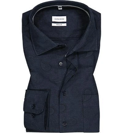 Seidensticker Hemd 150970/19 Regular Fit, Baumwolle, Dunkelblau gemustert, Dunkelblau 2 Seidensticker Hemd 150970/19 Regular Fit, Baumwolle, Dunkelblau gemustert, Dunkelblau – Bild 2