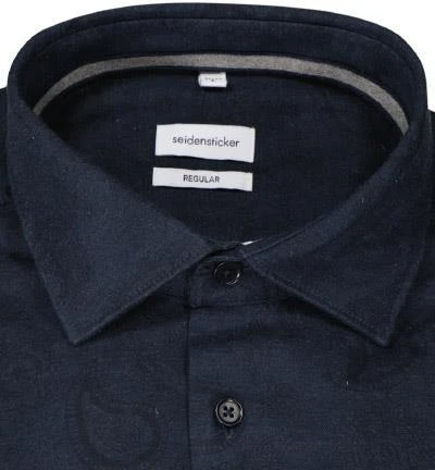 Seidensticker Hemd 150970/19 Regular Fit, Baumwolle, Dunkelblau gemustert, Dunkelblau 3 Seidensticker Hemd 150970/19 Regular Fit, Baumwolle, Dunkelblau gemustert, Dunkelblau – Bild 3