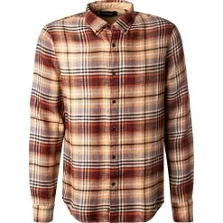 Scotch & Soda Hemd 163337/0217 Regular Fit, Reines Leinen, Beige-dunkelrot kariert, Beige-dunkelrot