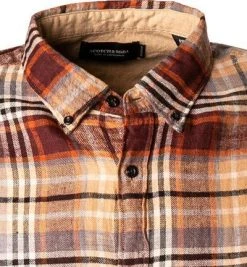 Scotch & Soda Hemd 163337/0217 Regular Fit, Reines Leinen, Beige-dunkelrot kariert, Beige-dunkelrot -hemdenverkauf 381305 norm2