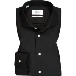 ETON Hemd 1000/02604/18 Contemporary, Merinowolle, Schwarz