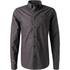 Fred Perry Hemd M9500/G85 Baumwolle, Stahlgrau kariert, Stahlgrau
