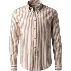 Ben Sherman Hemd 0065411/015 Regular Fit, Baumwolle, Ecru gestreift, Ecru