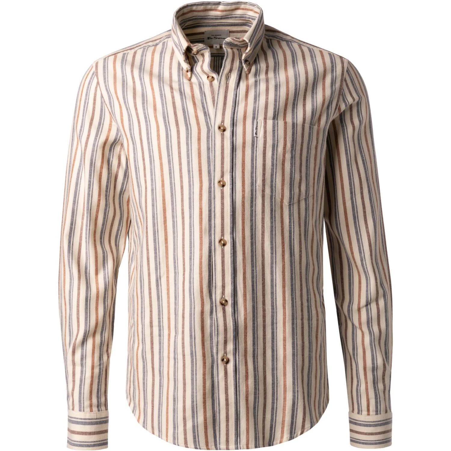 Ben Sherman Hemd 0065411/015 Regular Fit, Baumwolle, Ecru gestreift, Ecru 1 Ben Sherman Hemd 0065411/015 Regular Fit, Baumwolle, Ecru gestreift, Ecru