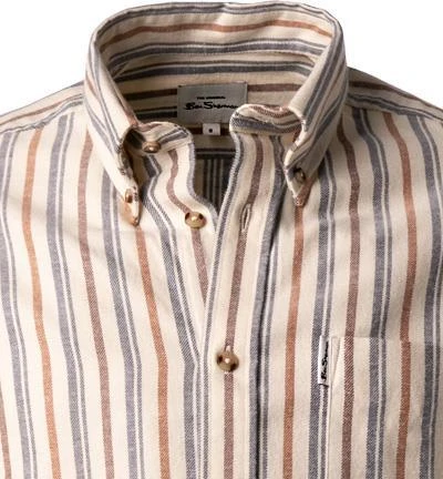 Ben Sherman Hemd 0065411/015 Regular Fit, Baumwolle, Ecru gestreift, Ecru 3 Ben Sherman Hemd 0065411/015 Regular Fit, Baumwolle, Ecru gestreift, Ecru – Bild 3