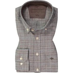 Fynch-Hatton Hemd 1221 8140/8140 Baumwolle, Braun kariert, Braun