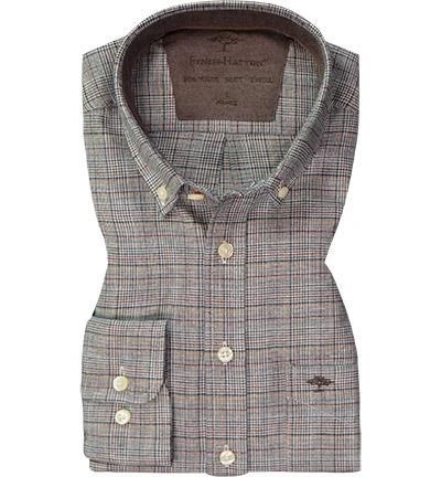 Fynch-Hatton Hemd 1221 8140/8140 Baumwolle, Braun kariert, Braun 2 Fynch-Hatton Hemd 1221 8140/8140 Baumwolle, Braun kariert, Braun – Bild 2