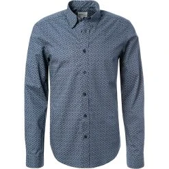 Ben Sherman Hemd 0065367/026 Regular Fit, Baumwolle, Dunkelblau gemustert, Dunkelblau