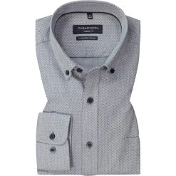 CasaModa Hemd 413716500/100 Casual Fit, Baumwolle, Blau gepunktet, Blau