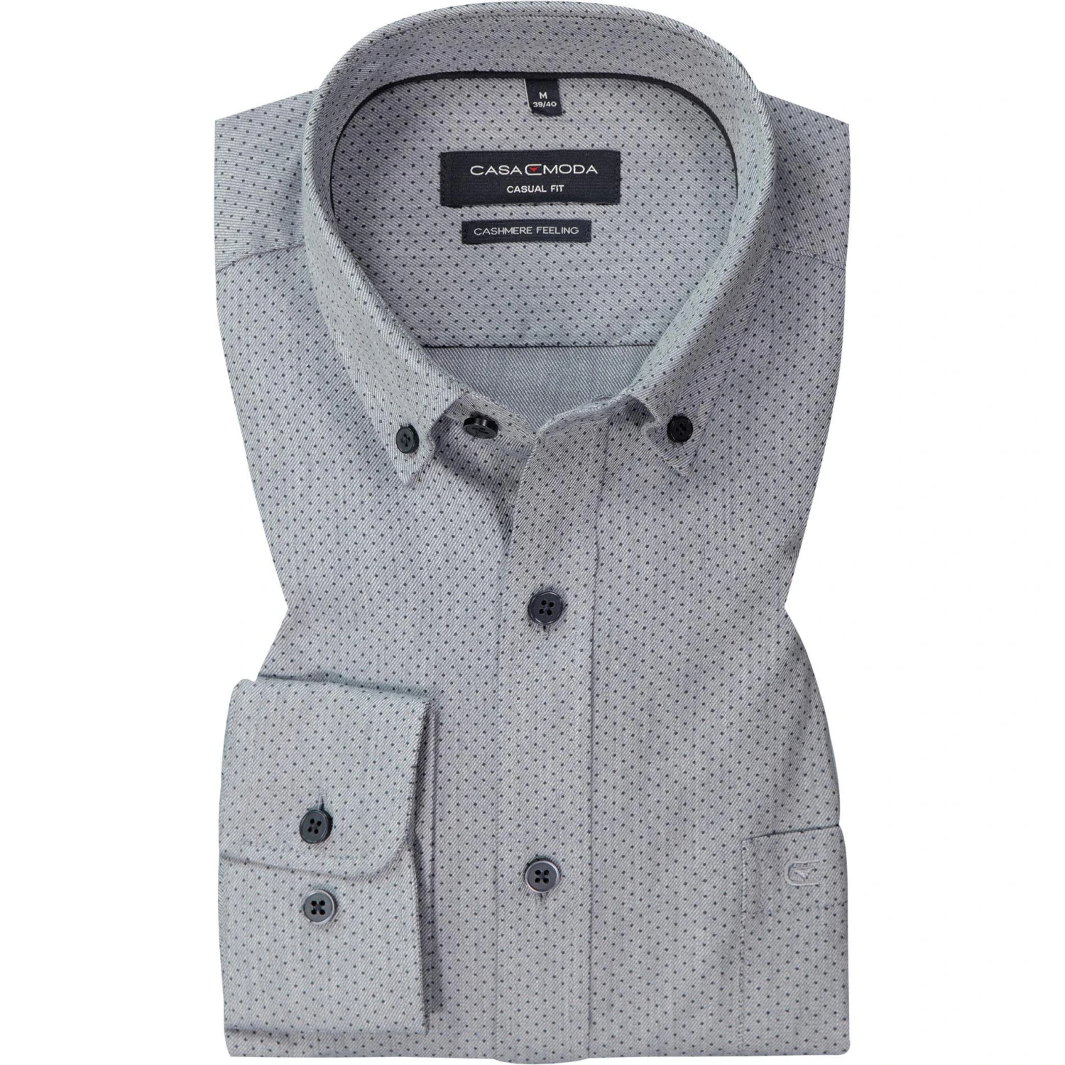 CasaModa Hemd 413716500/100 Casual Fit, Baumwolle, Blau gepunktet, Blau 1 CasaModa Hemd 413716500/100 Casual Fit, Baumwolle, Blau gepunktet, Blau